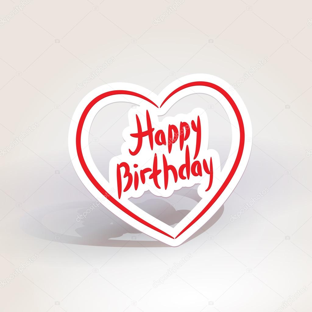 Happy Birthday Red Paper Heart On White Background Vector Stock Vector C Ekaterina P Happy Birthday Red Paper Heart On White Background Vector Stock Vector C Ekaterina P