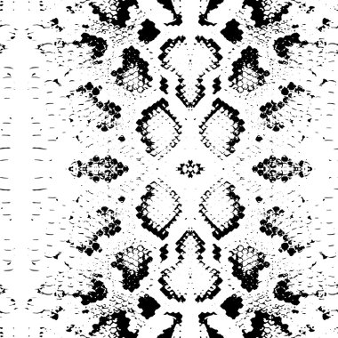  Seamless pattern Snake skin texture. black on white background. Vector