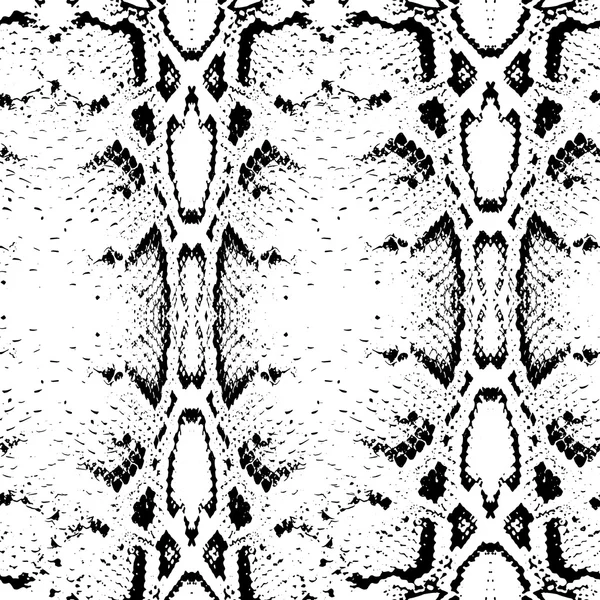 Seamless pattern black on white background. Snake skin texture. Vector — Wektor stockowy