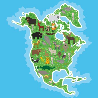 bison bat manatee fox elk horse wolf partridge fur seal Polar bear Pit viper snake Mountain goat raccoon Eagle skunk parakeet Jaguar hare narwhal elk Grizzly gannet Muskox turtle alligator. Vector
