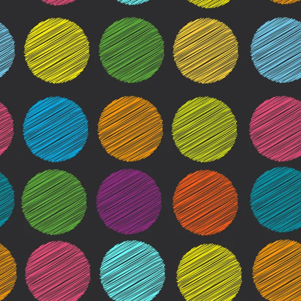 Rainbow color Polka dot background, seamless pattern. embroidery — Wektor stockowy