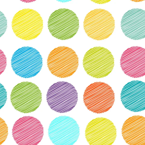 Rainbow color Polka dot background, seamless pattern. embroidery — Wektor stockowy