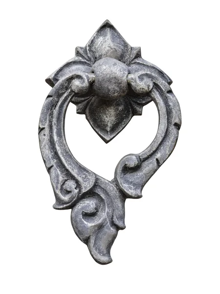 Frappe de porte en acier antique isolé sur fond blanc . Image En Vente