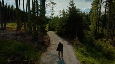 Emekli, güneşli bir öğleden sonranın tadını çıkararak orman yolunda yürüyor. Son sınıf öğrencisi bir kadın ormanlık alanda geziniyor. Rahatlamış hissediyor. Doğa yolunda yürüyen yaşlı bir kadın huzurlu bir çevreyi takdir ediyor.