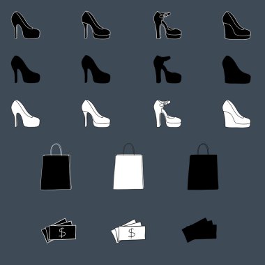 farklı alışveriş simge kümesi