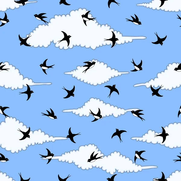 Illustration of flying birds in the sky — Stock Vector