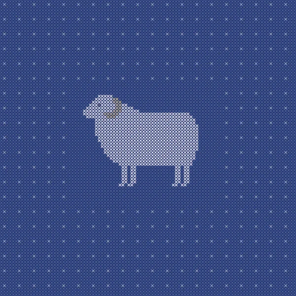 刺绣的羊的插图 — 图库矢量图片