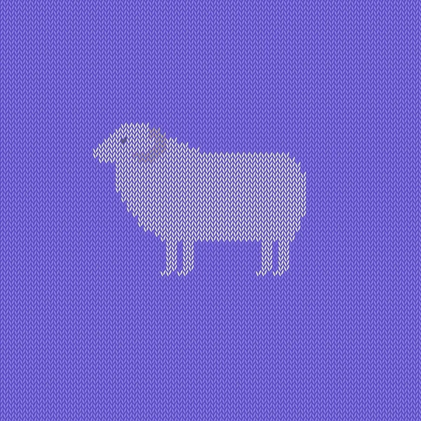 Ilustrace z pletených ovcí — Stockový vektor