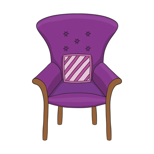 Ilustración dibujada a mano de sillón cómodo aislado — Archivo Imágenes Vectoriales