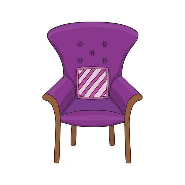Ilustración dibujada a mano de sillón cómodo aislado — Archivo Imágenes Vectoriales