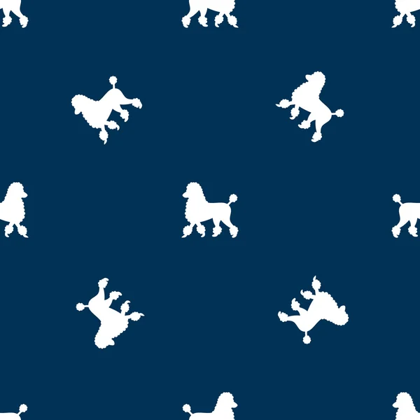 シンプルでかわいいプードル犬のシルエットのシームレス パターン — ストックベクタ