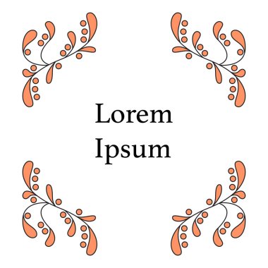 Metniniz için köşe süslemeleri ile çerçeve çiçek