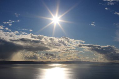 Beyaz ipuçlu mavi gökyüzü