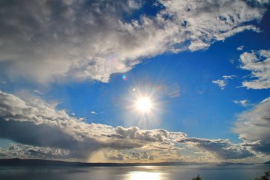 Beyaz ipuçlu mavi gökyüzü