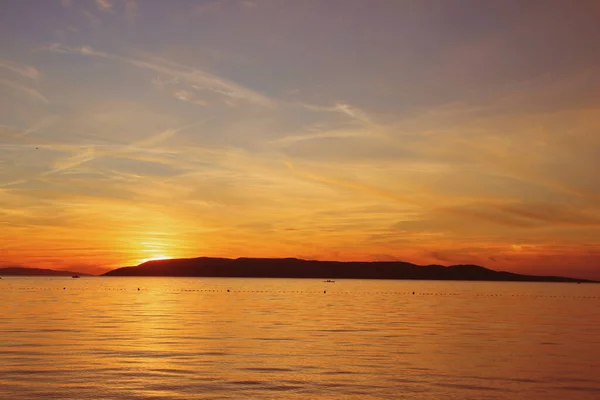 Sonnenuntergang Über Dem Meer Kroatien — Stockfoto