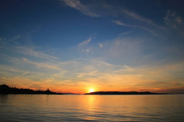 Sonnenuntergang Über Dem Meer Kroatien — Stockfoto