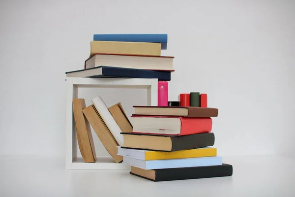 Stack Books White Background — Stock Photo, Image