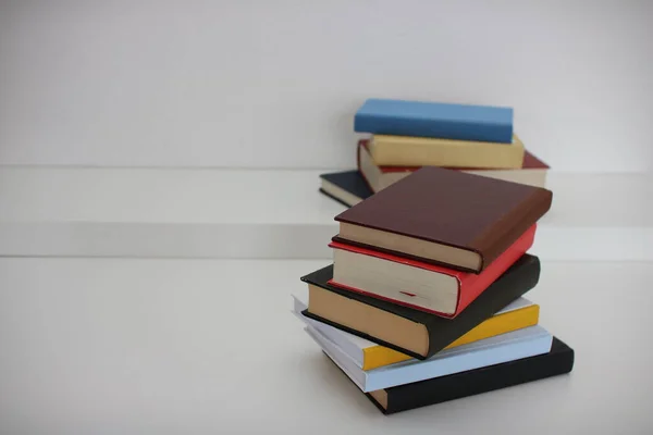 Stack Books White Background — Stock Photo, Image