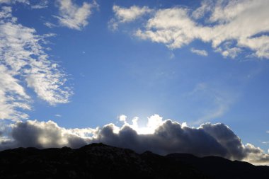 Beyaz bulutlu mavi gökyüzü