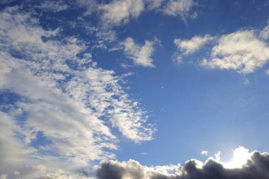 Beyaz bulutlu mavi gökyüzü