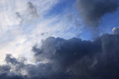 Beyaz bulutlu mavi gökyüzü