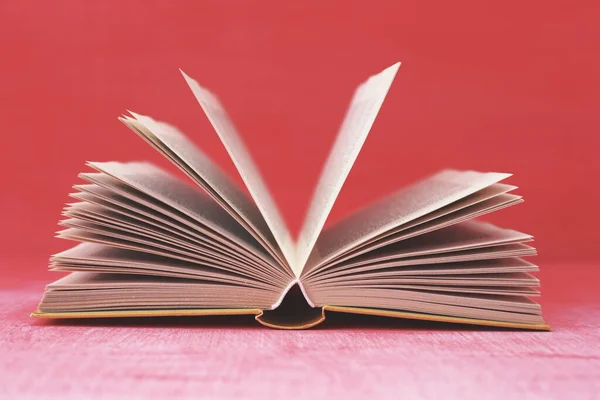 Open Book Red Background Stock Image