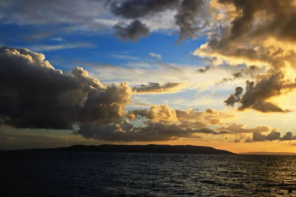 Sunset Adriatic Sea Front Islands Hvar Brac — Stock Photo, Image