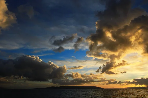 Sunset Adriatic Sea Front Islands Hvar Brac — Stock Photo, Image