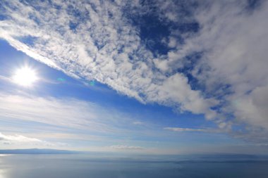 Hırvatistan 'ın Makarska kenti önündeki panoramik deniz manzarası