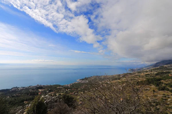 Panoramautsikt Över Havet Framför Makarska Kroatien — Stockfoto