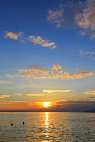 Sonnenuntergang Meer Vor Makarska Kroatien — Stockfoto