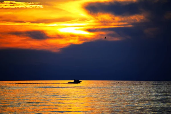 Sunset Sea Front Makarska Croatia — Stock Photo, Image