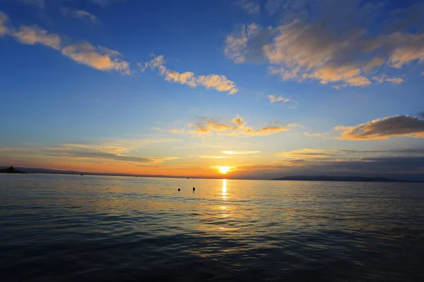Sunset Sea Front Makarska Croatia — Stock Photo, Image