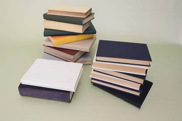 Stack Books Green Background — Stock Photo, Image