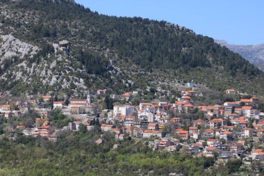 Split, Dalmaçya, Hırvatistan yakınlarındaki Vrgorac Panoraması