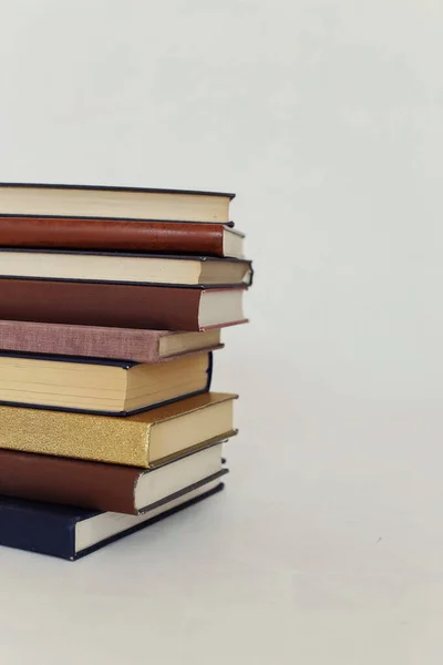 Stack Books Green Background — Stock Photo, Image