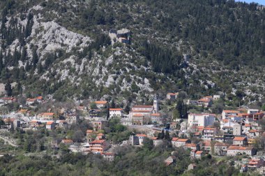  Split, Dalmaçya, Hırvatistan yakınlarındaki Vrgorac Panoraması