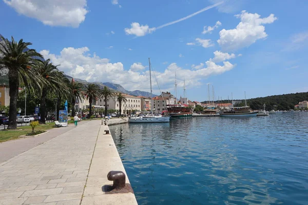 Makarska Horvátország 2021 Június Hajók Makarskai Kikötőben — Stock Fotó