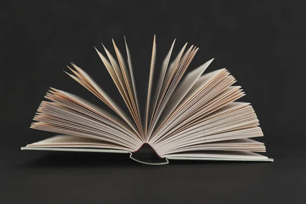 Open Book Black Background — Stock Photo, Image