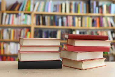 Kütüphanedeki kitaplar.