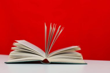 kırmızı kitap kütüphanede.