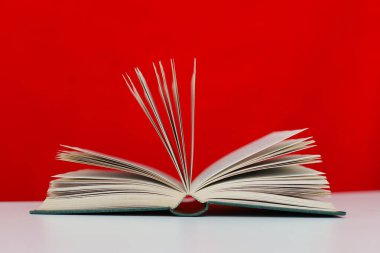 Beyaz arkaplan üzerine kırmızı kitap