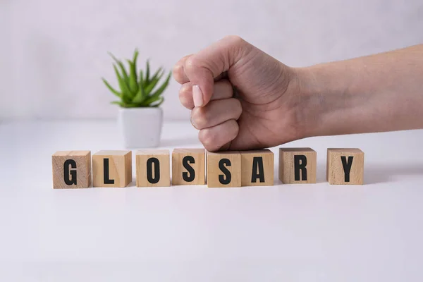Glossary word made of square letter word on white background — Stock Photo, Image