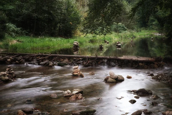 Septembre Dans Les Montagnes Des Sudètes Rivière Kwisa Coulant Parmi — Photo