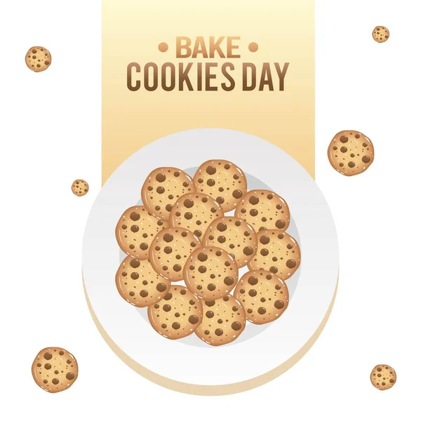 Biscuits Four Journée Illustration Vectorielle Convient Pour Affiche Carte Vœux — Image vectorielle