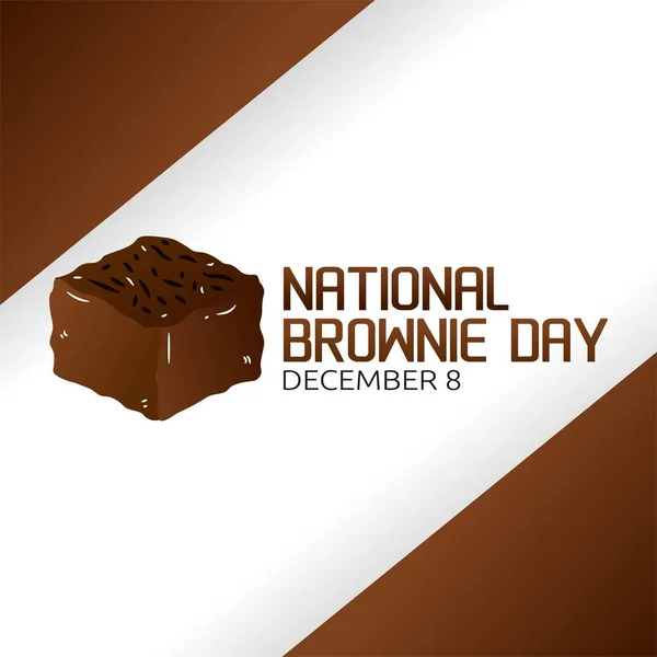 Ulusal Brownie Günü Vektör İllüstrasyonu. Tebrik kartı afişi ve afişi için uygun
