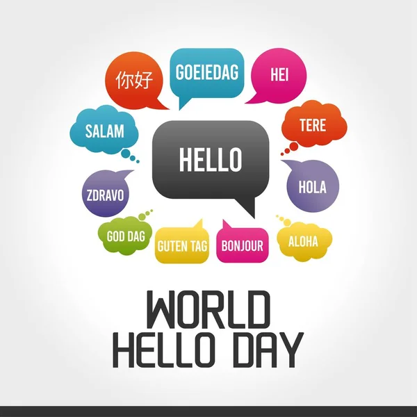 World Hello Day Vector Illustration Conveniente Para Cartel Bandera Tarjeta — Archivo Imágenes Vectoriales