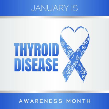 Tiroid Hastalığı Ayın Vektör İllüstrasyonu. Tebrik kartı afişi ve afişi için uygun