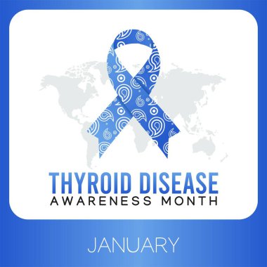 Tiroid Hastalığı Ayın Vektör İllüstrasyonu. Tebrik kartı afişi ve afişi için uygun