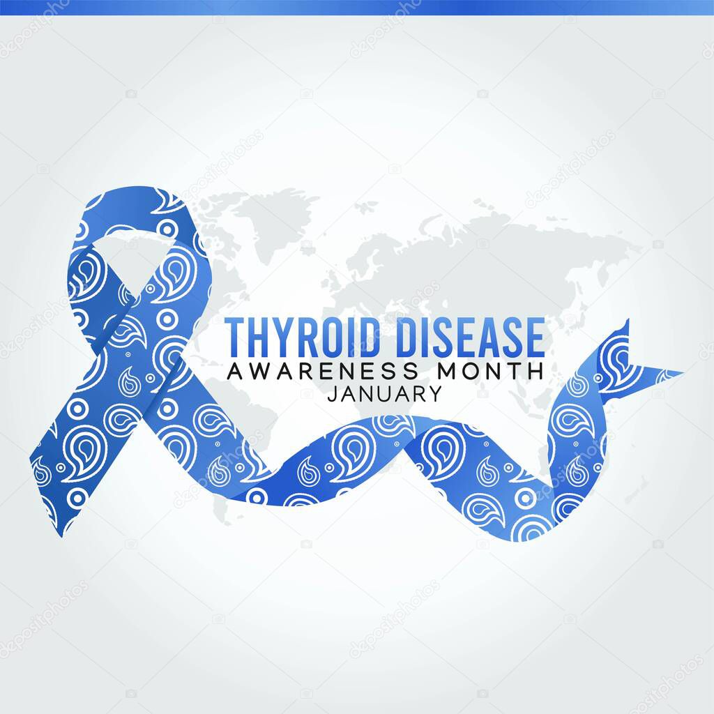 Thyroid Disease Awareness Month Vector Illustration. Suitable for greeting card poster and banner